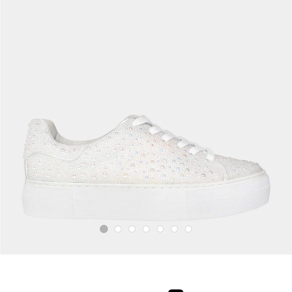 Betsey Johnson Sidny ivory white sneakers 10 wedding sparkly